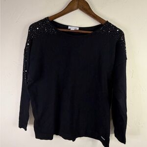 Bedazzeled Calvin Klein Embellished Shoulder Sweater